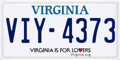 VA license plate VIY4373