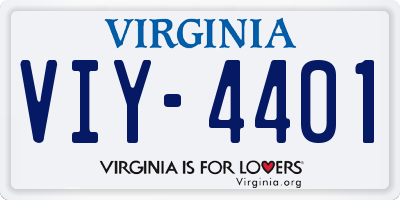 VA license plate VIY4401