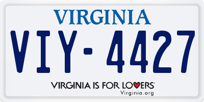 VA license plate VIY4427