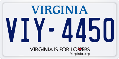 VA license plate VIY4450