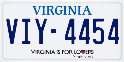 VA license plate VIY4454