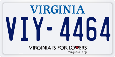 VA license plate VIY4464