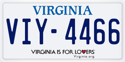 VA license plate VIY4466
