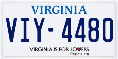 VA license plate VIY4480