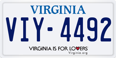 VA license plate VIY4492
