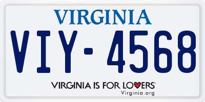VA license plate VIY4568