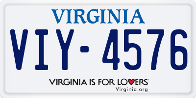 VA license plate VIY4576