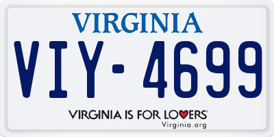 VA license plate VIY4699
