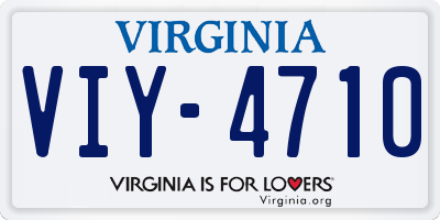 VA license plate VIY4710