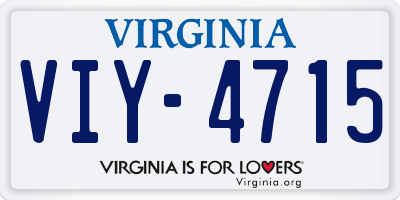 VA license plate VIY4715