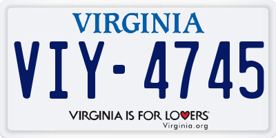VA license plate VIY4745