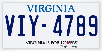 VA license plate VIY4789