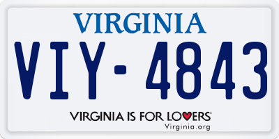 VA license plate VIY4843