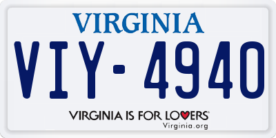 VA license plate VIY4940