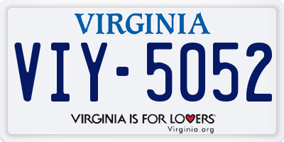 VA license plate VIY5052