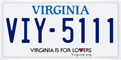 VA license plate VIY5111