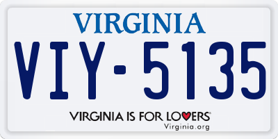 VA license plate VIY5135
