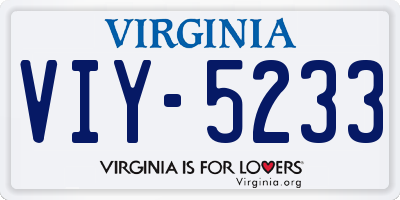 VA license plate VIY5233