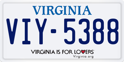 VA license plate VIY5388