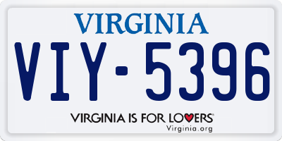 VA license plate VIY5396