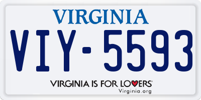 VA license plate VIY5593