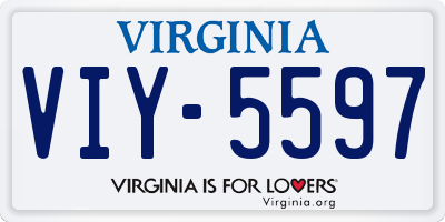VA license plate VIY5597