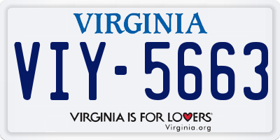 VA license plate VIY5663