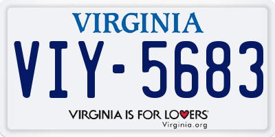 VA license plate VIY5683
