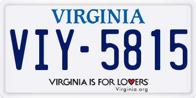 VA license plate VIY5815