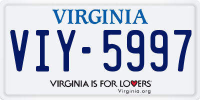 VA license plate VIY5997