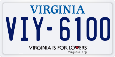 VA license plate VIY6100