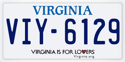 VA license plate VIY6129