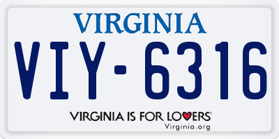 VA license plate VIY6316