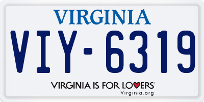 VA license plate VIY6319