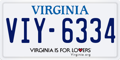 VA license plate VIY6334