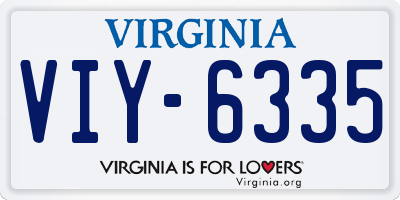 VA license plate VIY6335