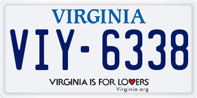 VA license plate VIY6338