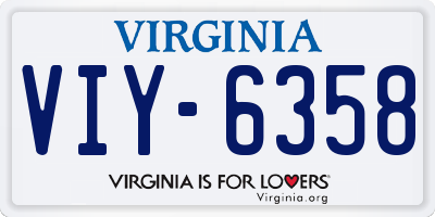 VA license plate VIY6358