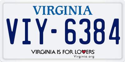 VA license plate VIY6384