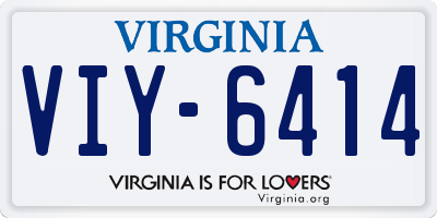 VA license plate VIY6414