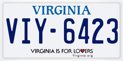 VA license plate VIY6423