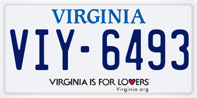 VA license plate VIY6493