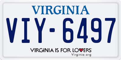 VA license plate VIY6497