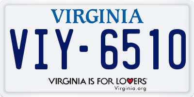 VA license plate VIY6510