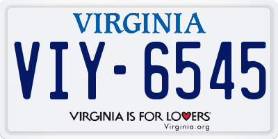 VA license plate VIY6545