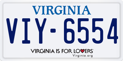 VA license plate VIY6554