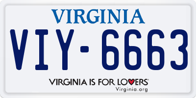 VA license plate VIY6663