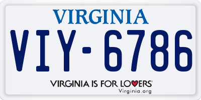 VA license plate VIY6786