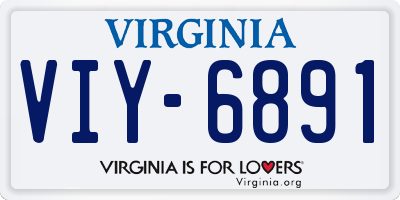 VA license plate VIY6891