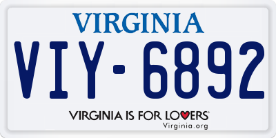 VA license plate VIY6892